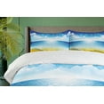thumbnail image 4 of Ambesonne Graphic Beach Duvet Cover Set, Sea Horizon Coast, 2-Calking, Persian Blue Orange, 4 of 7