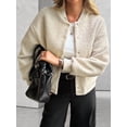 thumbnail image 5 of Womens Short Faux Fur Shearling Jacket Fall Winter Full Zip with Pockets Coats with Pocket Light Brown M, 5 of 7