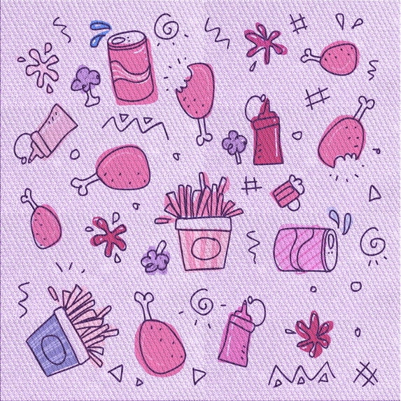 Ahgly Company Machine Washable Indoor Square Transitional Purple Area Rugs, 8' Square