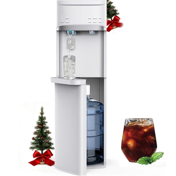 IKT Bottom Loading Water Dispenser Cooler with Maker ,for 5 Gallon Bottle with Empty Bottle Indicator 3 Temperature 22lbs Within 24hrs White