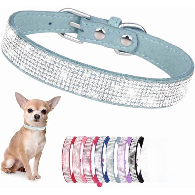 Collar de perro con diamantes de imitación para perros pequeños y medianos, con diamantes brillantes y cristales brillantes, bonita joya para cachorros, para XS, razas pequeñas y medianas, perros,