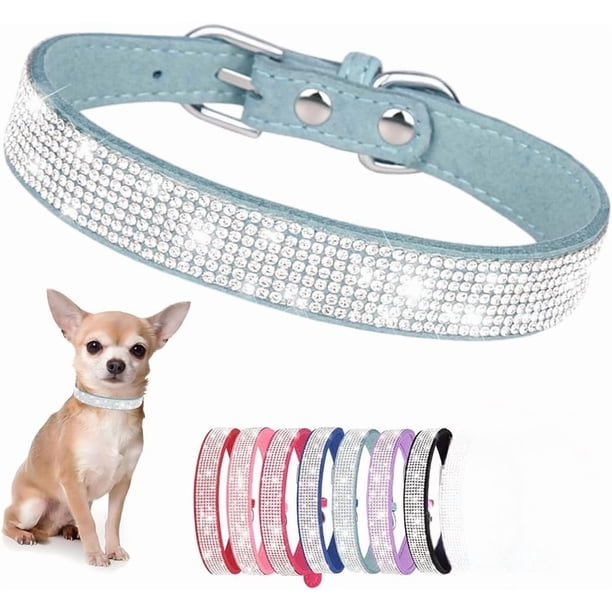 Collar de perro con diamantes de imitación para perros pequeños y medianos, con diamantes brillantes y cristales brillantes, bonita joya para cachorros, para XS, razas pequeñas y medianas, perros,