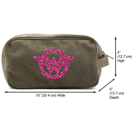 Wonder Woman Logo Canvas Shower Kit Travel Toiletry Bag (Best Fuji Travel Kit)