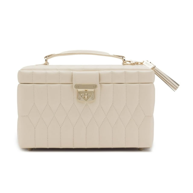 Estuche para joyas Wolf Caroline Medium Ivory con estuche de viaje