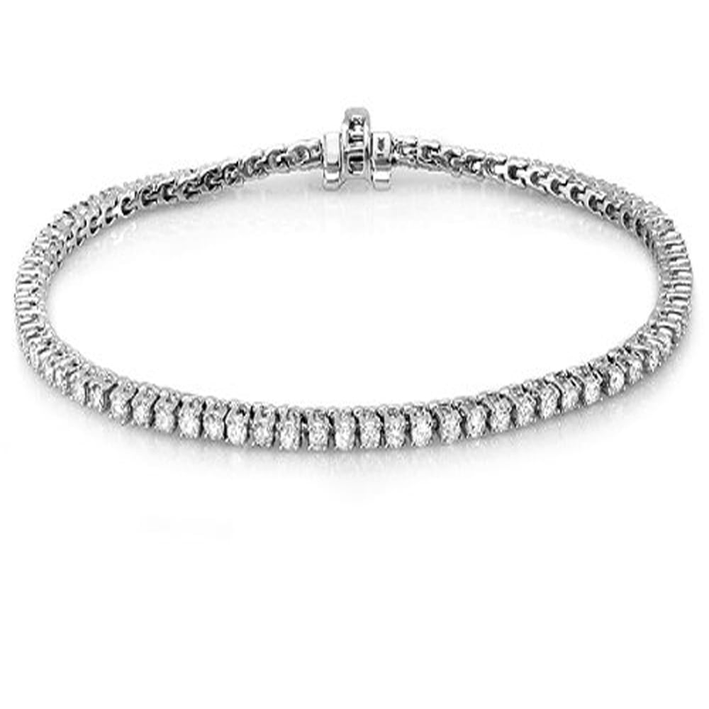 7.00 Carat (ctw) 10K White Gold Round Cut Real Diamond Ladies Tennis