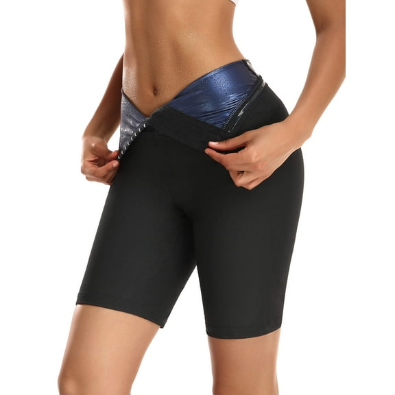 Vaslanda Thermo Sauna Sweat Pants for Women High Waisted Neoprene Corset Leggings Workout Waist Trainer Body Shaper