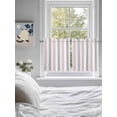 thumbnail image 4 of Pink Grey Stripe Half Window Curtain 36 Inches Long, Modern Farmhouse Vertical Striped Window Treatment Curtain Drapes, Small Tier Curtains for Bathroom Over Sink, 27.5"x36", 2 Panels, 4 of 7