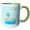 Green/White, variant on 3drose, Image of Beach with Sun, Waves, Tree, Shells, Crab, Clouds, Birds, 11oz Mug