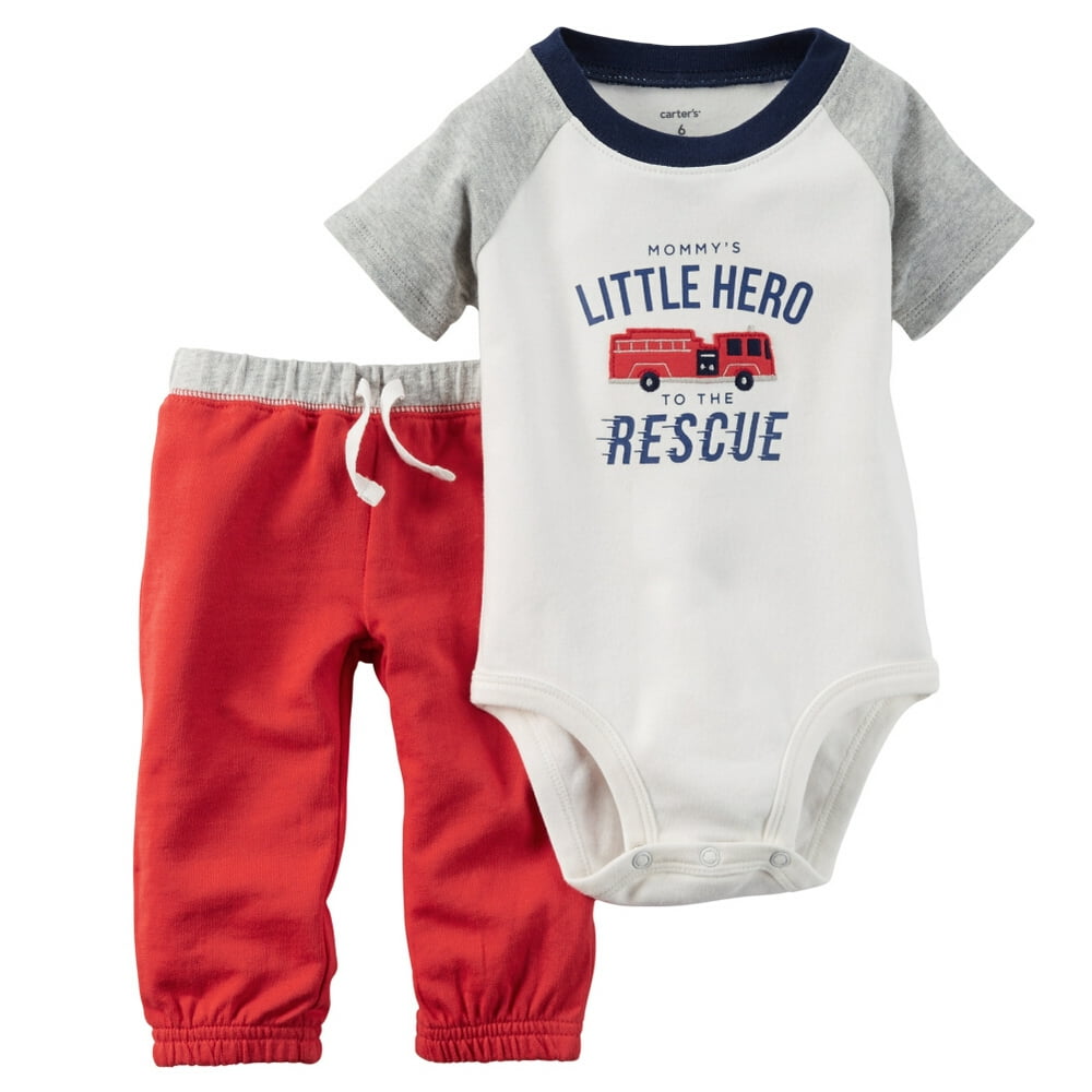 Carter's Carters Baby Clothing Outfit Boys 2Piece Bodysuit & Pant Set Little Hero Walmart
