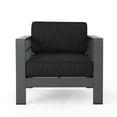 thumbnail image 5 of GDF Studio Crested Bay Outdoor Aluminum 5 Piece Chat Set, Grey and Dark Grey, 5 of 9