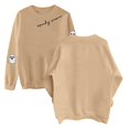thumbnail image 4 of Womens Oversized Sweatshirts Spooky Season Cute Ghost Sleeve Graphic Vintage Y2K Crew Neck Streetwear Pullover Tops Fall Winter Clothes Khaki M, 4 of 4