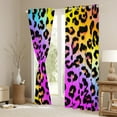 thumbnail image 3 of Manfei Pink Leopard Print Black Out Curtains for Girls, Rainbow Gradient Curtains Pack of 2 (42x63 Each), Cheetah Print Bedroom Curtains, Luxury Room Decor, 3 of 6