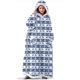thumbnail image 1 of Manta de franela súper larga con mangas para parejas, bata acogedora, cálida para el hogar, sudaderas con capucha de invierno, manta de TV de lana, regalo de gran tamaño, 1 of 4