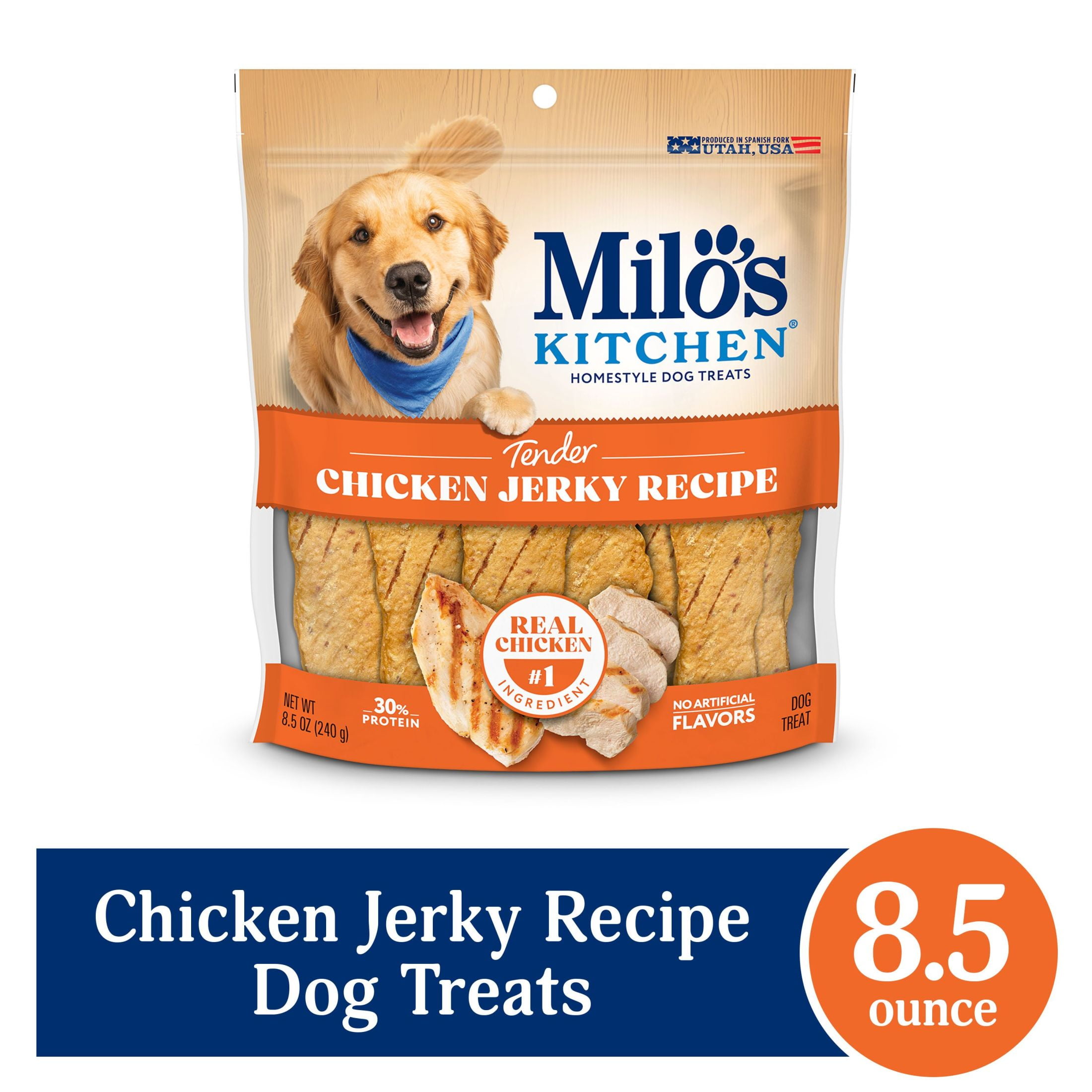 (2 pack) Milo’s Kitchen Chicken Jerky Recipe Dog Treats, 8.5 Ounce Bag