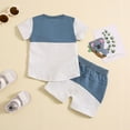 thumbnail image 3 of Fsqjgq Baby Boys Summer Clothes Toddler Boy Outfits Sets Color Block Pockets Short Sleeve Tshirt Drawstring Shorts Kids Cotton Clothing Sets, 3 of 9