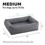 BARK 2-in-1 Memory Foam Cuddler Dog Bed | Plush Orthopedic Joint Relief Crate Lounger or Donut Pillow Bed, Machine Washable + Removable Cover | Waterproof Lining | Includes Toy