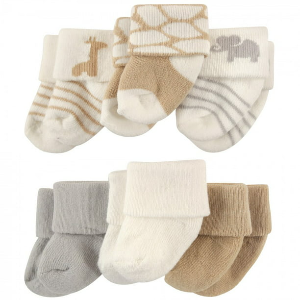 Luvable Friends Baby Unisex Newborn and Baby Socks Set, Safari, 0-3 ...