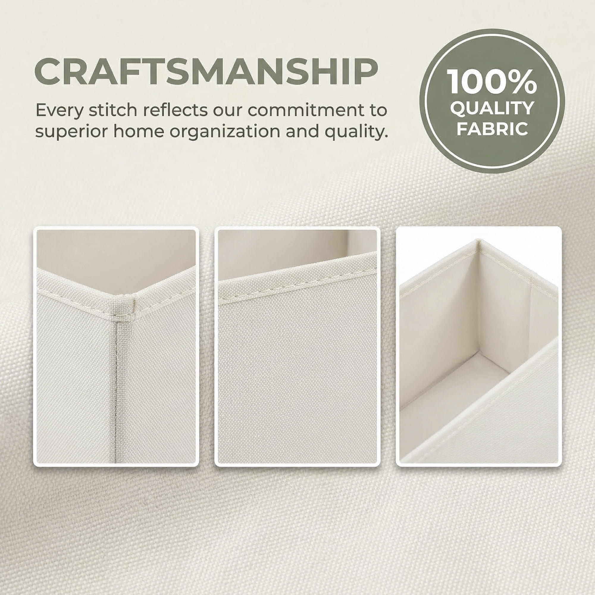 Unique Bargains 3pcs Storage Cube Fabric Storage Bin White 17.3*3.9*7.9in