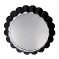 thumbnail image 3 of 6 Pcs Mini Cake Mould with Removable Bottom 3 Inch Egg Tart Mould Muffin Pans Black Round for Dessert Baking Cooking, 3 of 8