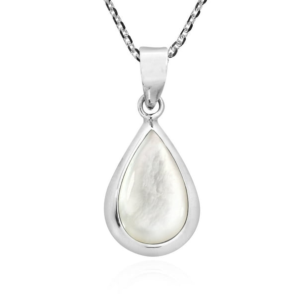 Aeravida Simply Elegant Teardrop Mother Of Pearl Inlay Sterling Silver Pendant Necklace Com - Teardrop Mother Of Pearl Pendant Aeravida Simply Elegant Teardrop Mother Of Pearl Inlay Sterling Silver Pendant Necklace Com - Teardrop Mother Of Pearl Pendant