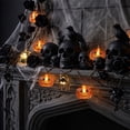 thumbnail image 6 of Eespoir Halloween LED String Lights, 1.5M Pumpkin Skull Spider Shapes, Warm Glow, Battery Operated, 2 AA Not Included, Indoor Halloween Home Party Light Decor, 6 of 6