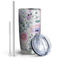 thumbnail image 2 of 20 Oz Pioneer Flower Coffee Tumbler Double Wall Insulated Stainless Steel Water Bottle | Metal Reusable Thermoses Flask with Cup Cap | Leak & Sweat Proof with Anti-Dust Lid, 2 of 7