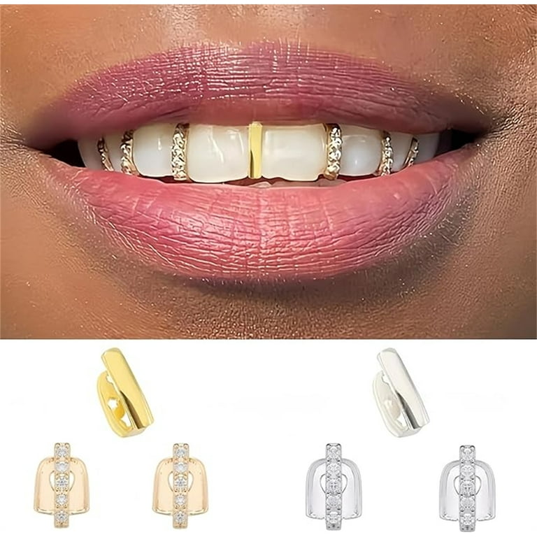 2 Stuks CZ Ster Tand Grillz voor Vrouwen Mannen