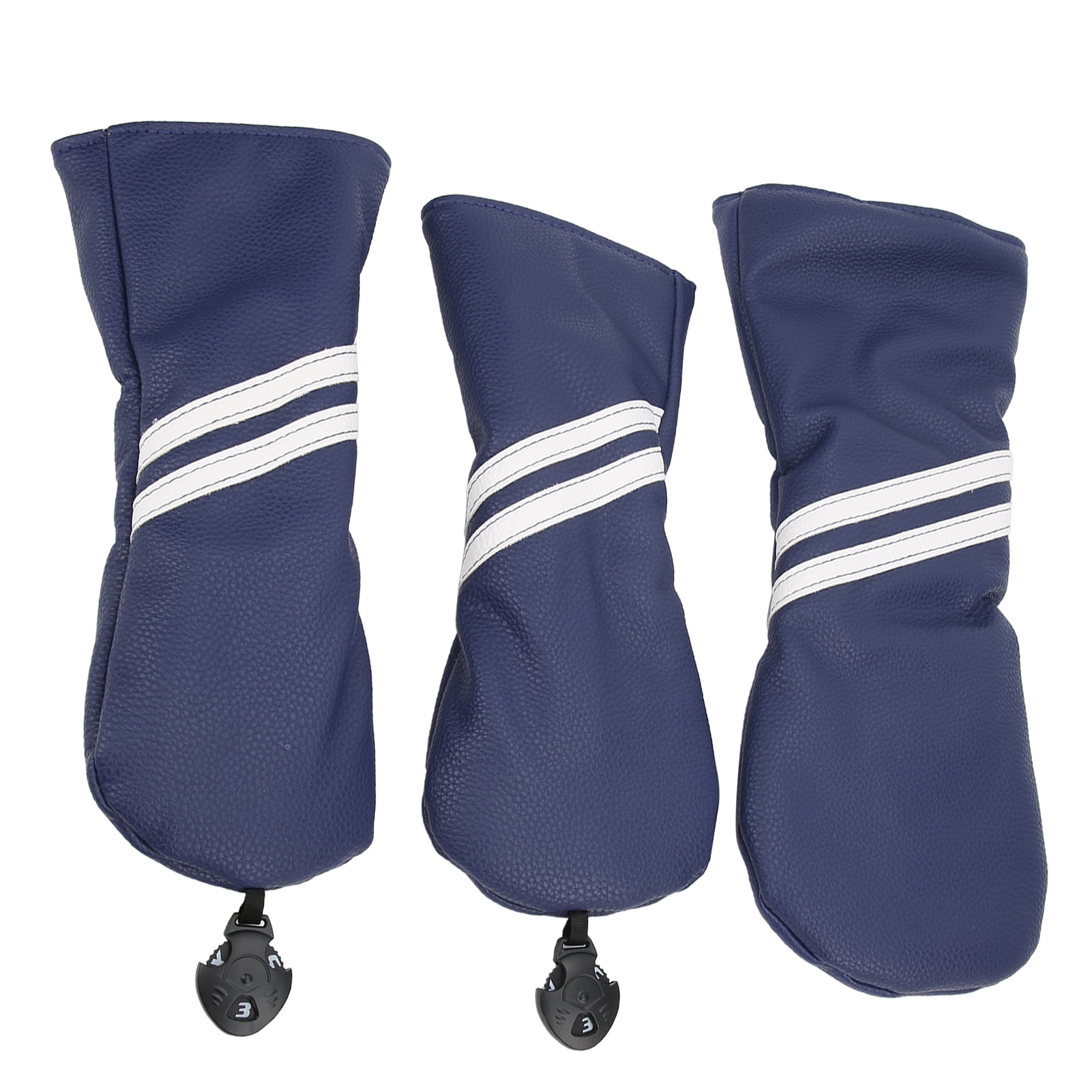 Yajisi Premium Golf Wood Headcover Set Blue Stripes Hybrid Protection Covers for Driver 1 3 5 Woods (14.2 inches / 36 cm)