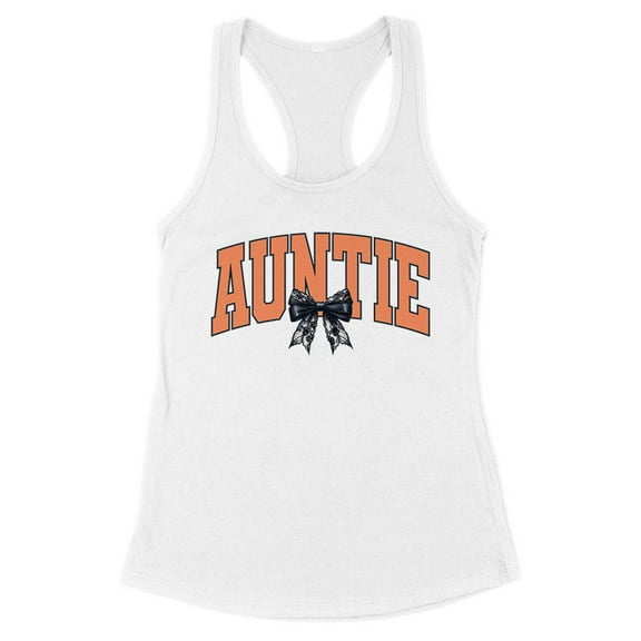 Halloween Auntie Tank Top Fitted Racerback Women's Large White