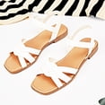 thumbnail image 4 of Ataiwee Women's Flat Slide Sandals - Casual Comfortable Criss Cross Squsre Toe Flat Summer Sandals., 4 of 6