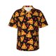 thumbnail image 1 of Balery Cartoon Pizza Camisas hawaianas de manga corta para hombre, camisas playeras de corte holgado, camisas de vacaciones con botones,X-Large, 1 of 7