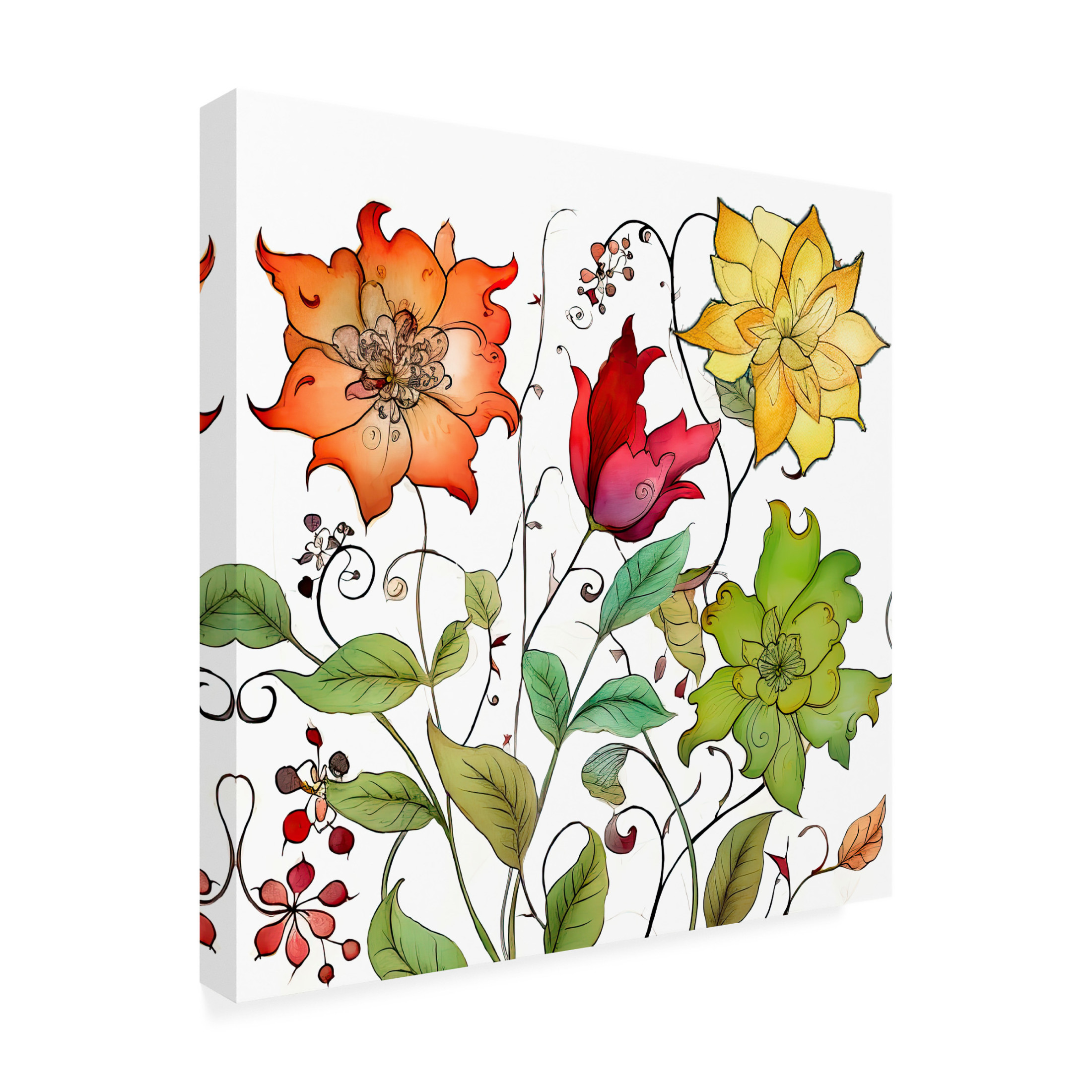 Canvas Wall Art - Sasha 'Vivacious I' Wall Art for Living Room, Bedroom, or Office Décor by Trademark Fine Art - 24 x 24 Inches