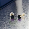 thumbnail image 4 of Gem Stone King 10K Yellow Gold Black Onyx Stud Earrings for Women Men (0.92 Cttw, Gemstone Birthstone, Round 5MM), 4 of 4