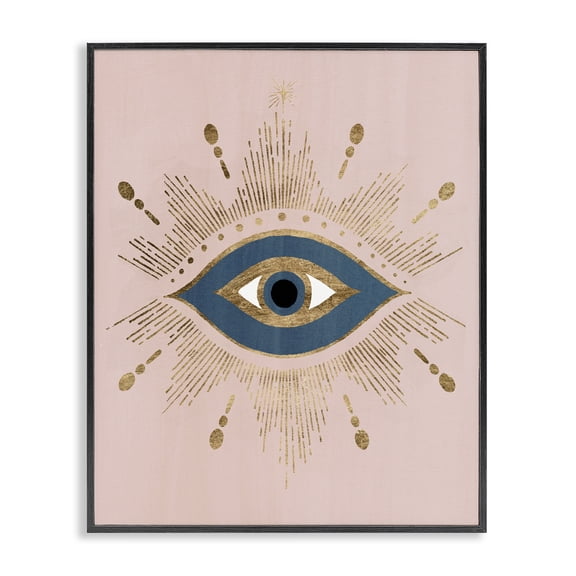 Stupell Industries Eclectic Evil Eye Glam Boho Pattern Black Framed Giclee Art, 11 x 14, by Grace Popp