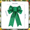 thumbnail image 3 of Glitter Bows for Christmas Tree freen Ribbon Bows Ornaments Large Christmas Bows Decoration for Gift Wrapping Tree Topper Cabinets Wreaths Outdoor Home Decor, 3 of 9