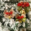 thumbnail image 2 of CUITING 15 Pieces Christmas Bow with Bells Mini Ribbon Bows Burlap Wreath Bows Wrapping Bows Hanging Xmas Wreath Bowknot Ornament for Christmas Tree Presents Decorations, 2 of 3