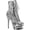 Silver Sequins/Silver Chrome Synthetic, variant on Women's Pleaser Blondie R-1020 Heeled Ankle Bootie