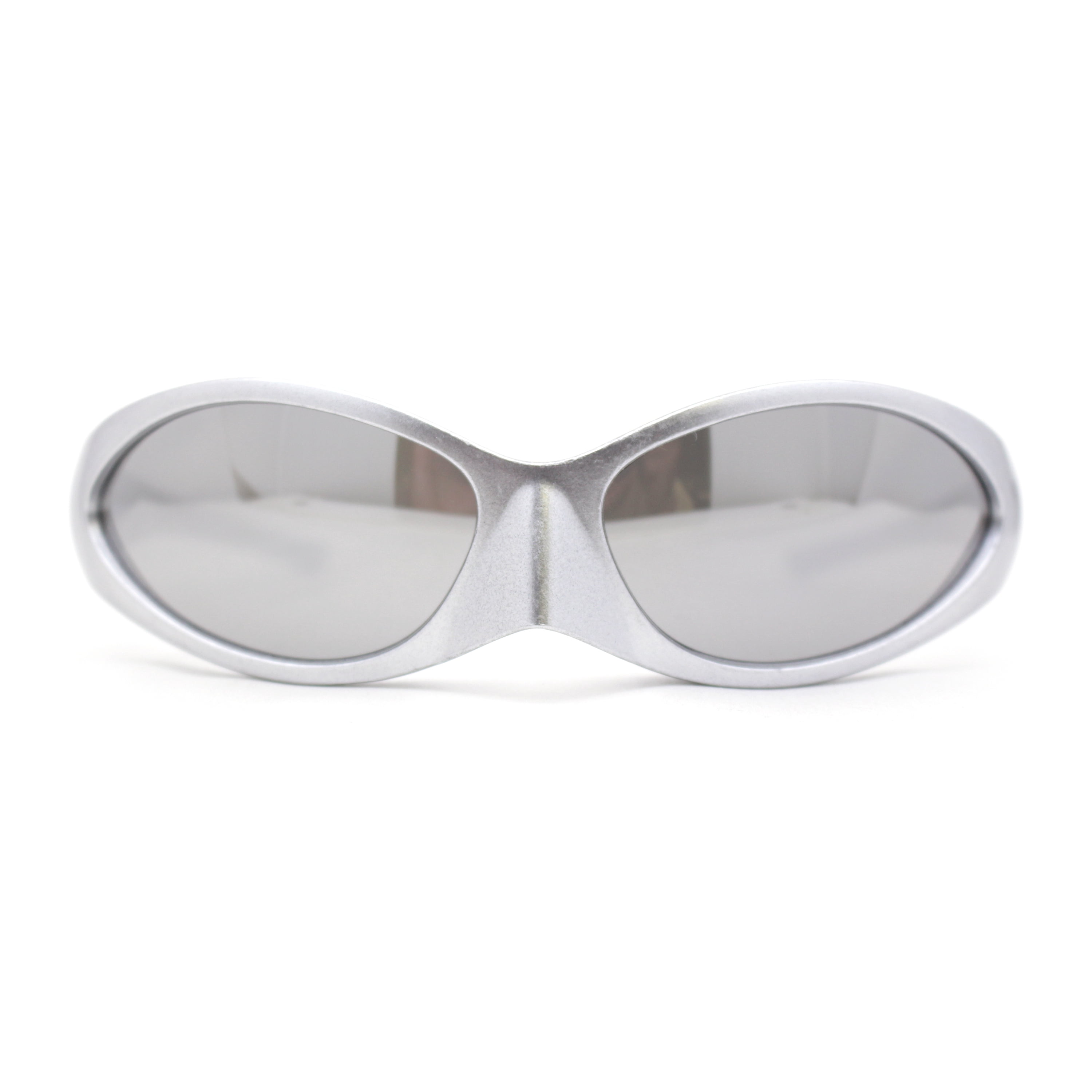 Designer Inspired Silver Mirrored Sports Sunglasses
S59 Pink with Silver Mirror Wrap-Around Sports Sunglasses  main image 3