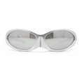 thumbnail image 2 of Unique Mask Style Wrap Around Oval Sport Sunglasses Silver - Silver Mirror, 2 of 4