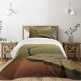thumbnail image 3 of Ambesonne Fantasy Quilted Bedspread Set 2 Pcs, Tree on Cliff Precipice, Twin Size, Sand Brown Cinnamon, 3 of 6