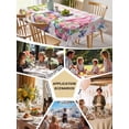 thumbnail image 5 of Watercolor Gnomes Floral Table Cloth, Waterproof Tablecloth for Rectangle Tables, Spring Butterflies Flowers Pink Plaid Reusable Washable Fabric Table Cover for Restaurant Kitchen Dining 52"x70", 5 of 9