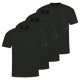 thumbnail image 1 of hajo Camiseta de hombre, pack de 4 - Básica, manga corta, cuello redondo, algodón, uni Negro S (Small), 1 of 3