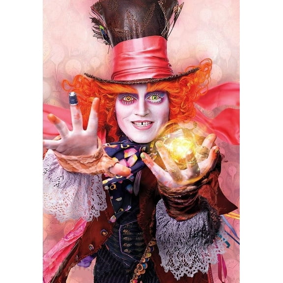 DIY 5D Diamond Painting Kit for Adult Kids Beginner, Alice in Wonderland Full Drill Round Diamond Embroidery Arts Painting by Number Kit for Relaxation, Home Wall Decor Gift 12x16 inch