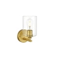 thumbnail image 6 of Living District Mayson 1-Light Iron & Glass Bath Sconce in Brass/Clear, 6 of 7