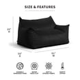 thumbnail image 3 of Big Joe Imperial Fufton Foam Filled Bean Bag Sofa with Removable Cover, Black Plush, Soft Polyester, 5 feet Giant, 3 of 8
