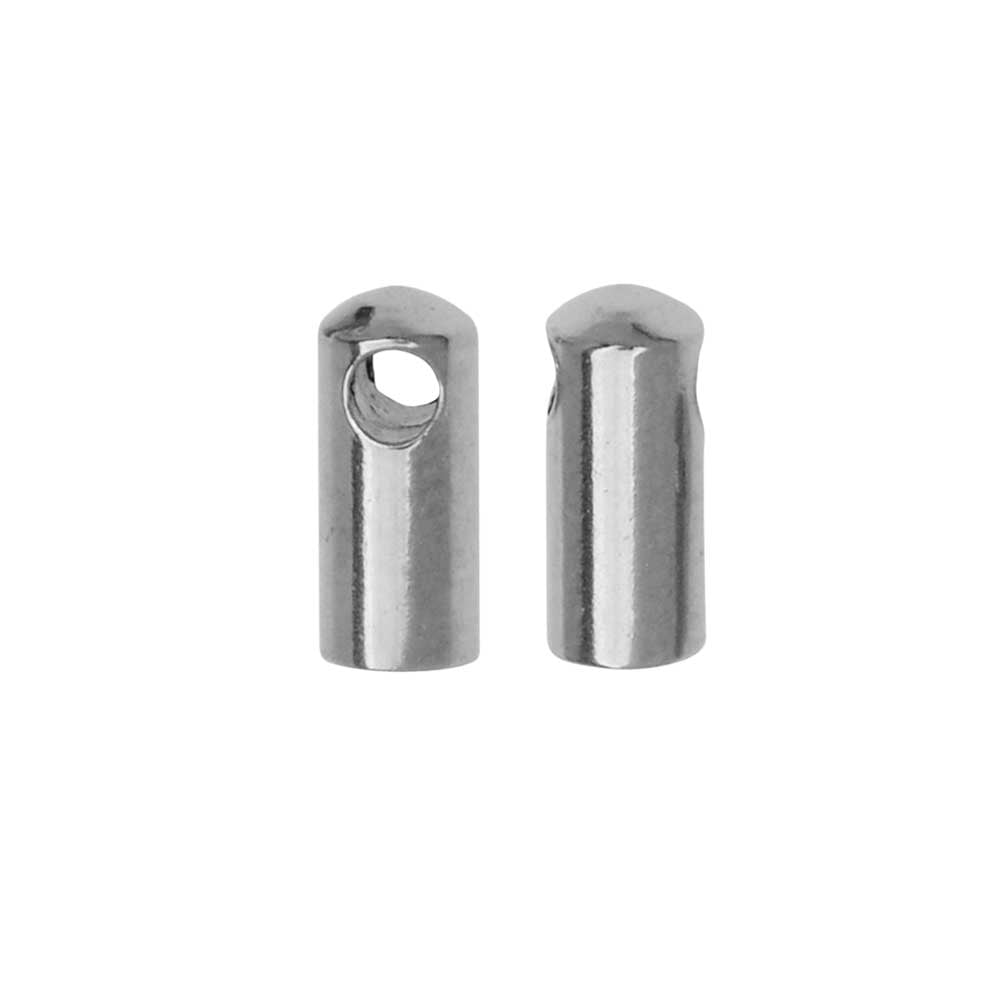 Cord End Cap, Tube 7x3mm Fits up to 2.5mm Cord, 12 Pieces, Stainless
