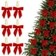 thumbnail image 1 of 6pcs Small Velvet Christmas Bows For Christmas Tree Wreath Gift Wrap Crafts Wedding Party Bows For Snack Bags Baking Candy Bags Home Decoration, 1 of 8