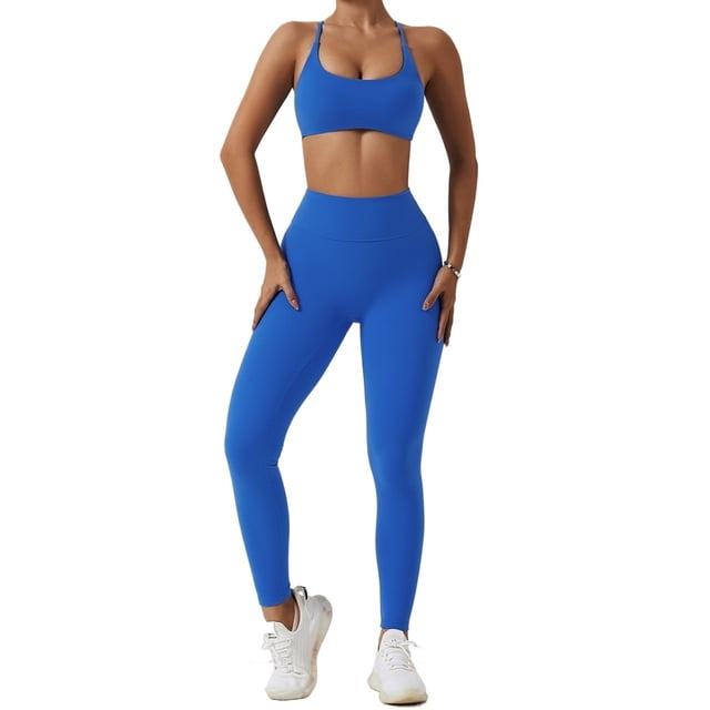 Conjuntos de entrenamiento for mujeres 2 piezas de talle alto sin costuras con sujetador deportivo acolchado conjuntos de ropa de gimnasio
