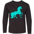 thumbnail image 3 of Inktastic Aqua Unicorn Long Sleeve Youth T-Shirt, 3 of 5