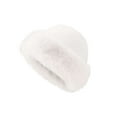 thumbnail image 3 of Gustave Faux Fur Russian Hat Furry Beanie Winter Warm Fluffy Bucket Hat Fisherman Cap for Women Girls - White, 3 of 7